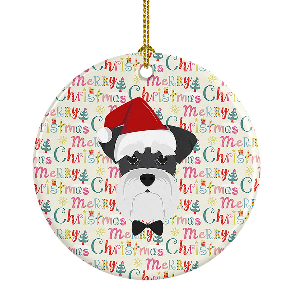 Schnauzer Merry Christmas Ceramic Ornament