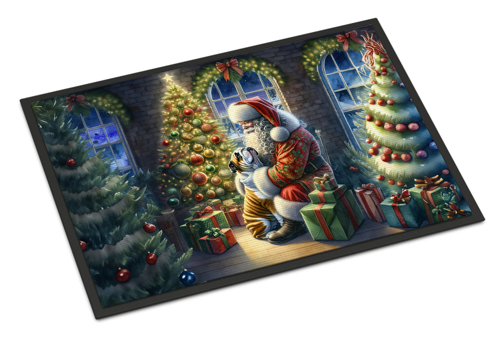 English Bulldog and Santa Claus Doormat