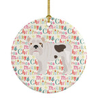 English Bulldog #2 Merry Christmas Ceramic Ornament