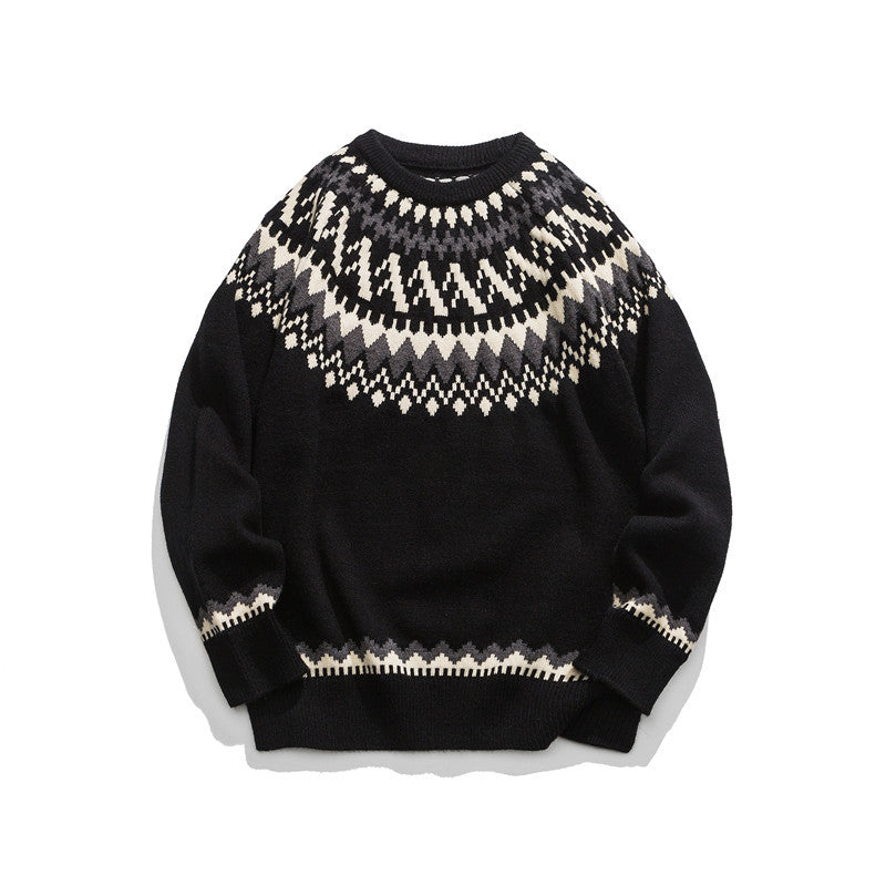 Japanese Round Neck Loose Sweater for Autumn Winter