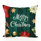 Merry Christmas Linen Cushion Cover 18x18 Inch