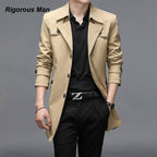 Slim Fit Men's Trench Coat - Korean Brand, Windbreaker