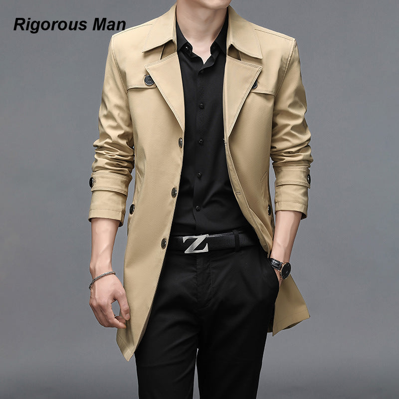 Slim Fit Men's Trench Coat - Korean Brand, Windbreaker