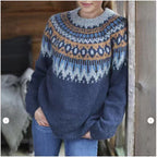 Vintage Floral Knit Sweater for Women - In Stock