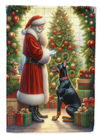 Doberman Pinscher and Santa Claus Garden Flag
