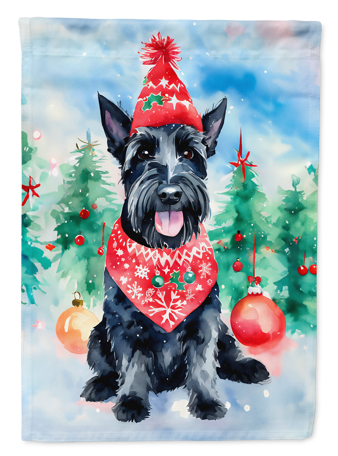Scottish Terrier Christmas House Flag