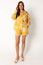 Fruit Print Shorts & Cardigan Set