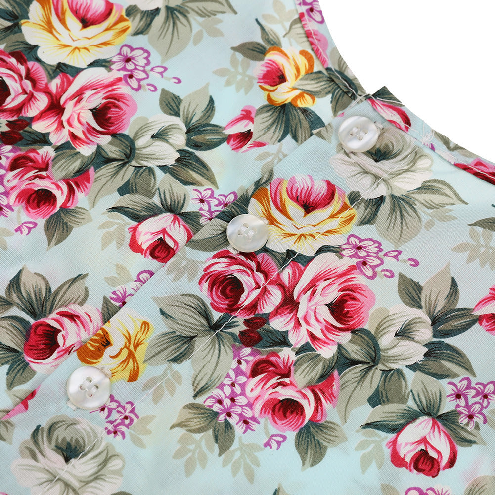 Spring Autumn Girls' Floral Dress - Korean Style Princess Dress