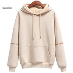 Women's Velvet Hoodie with Embroidered Casual Tops | Streetwear