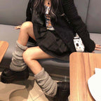 Sister Knitted White Wool Socks for Girls