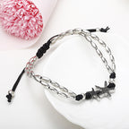 Beaded Cord Anklet with Charm