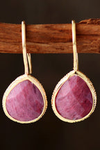 Handmade Stone Teardrop Earrings