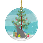 Oriental Shorthair Cat Christmas Ceramic Ornament