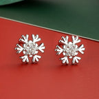 Sweet Christmas Earrings - Silver Red Studs