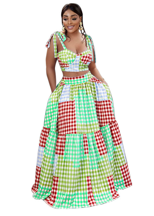 Summer Camisole and Hip Skirt Dress Two-Piece Set