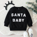 Children's Christmas Sweater with Letter Print Design