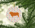 Highland Cow Christmas Ceramic Ornament