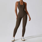 High Elasticity Women's Yoga Bodysuit with Open Back