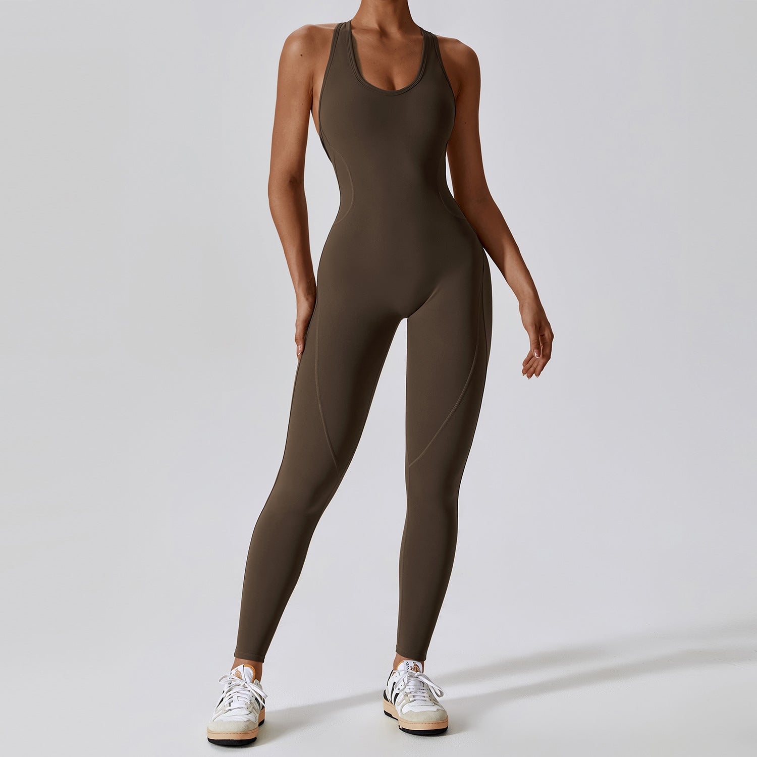 High Elasticity Women's Yoga Bodysuit with Open Back