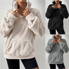 Velvet Stand Collar Sweater for Autumn and Winter