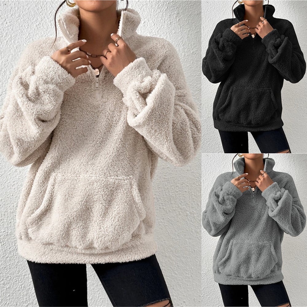 Velvet Stand Collar Sweater for Autumn and Winter