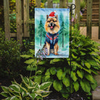 Keeshond Christmas Garden Flag