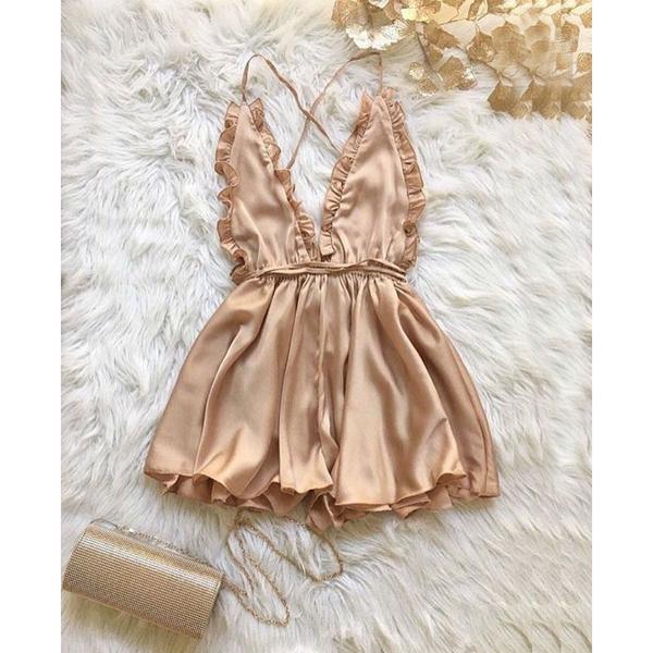 Colorful Strap Bodysuit - Women's Sleepwear Jumpsuit