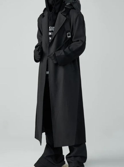 Wool Unbuttoned Mid-length Patchwork Coat