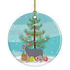 Lykoi Cat Merry Christmas Ceramic Ornament