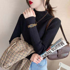 Women's Double Zipper Soft Long Sleeve Knit Cardigan