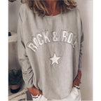 Women's Printed Round Neck Long Sleeve Sweatshirt | Streetwear