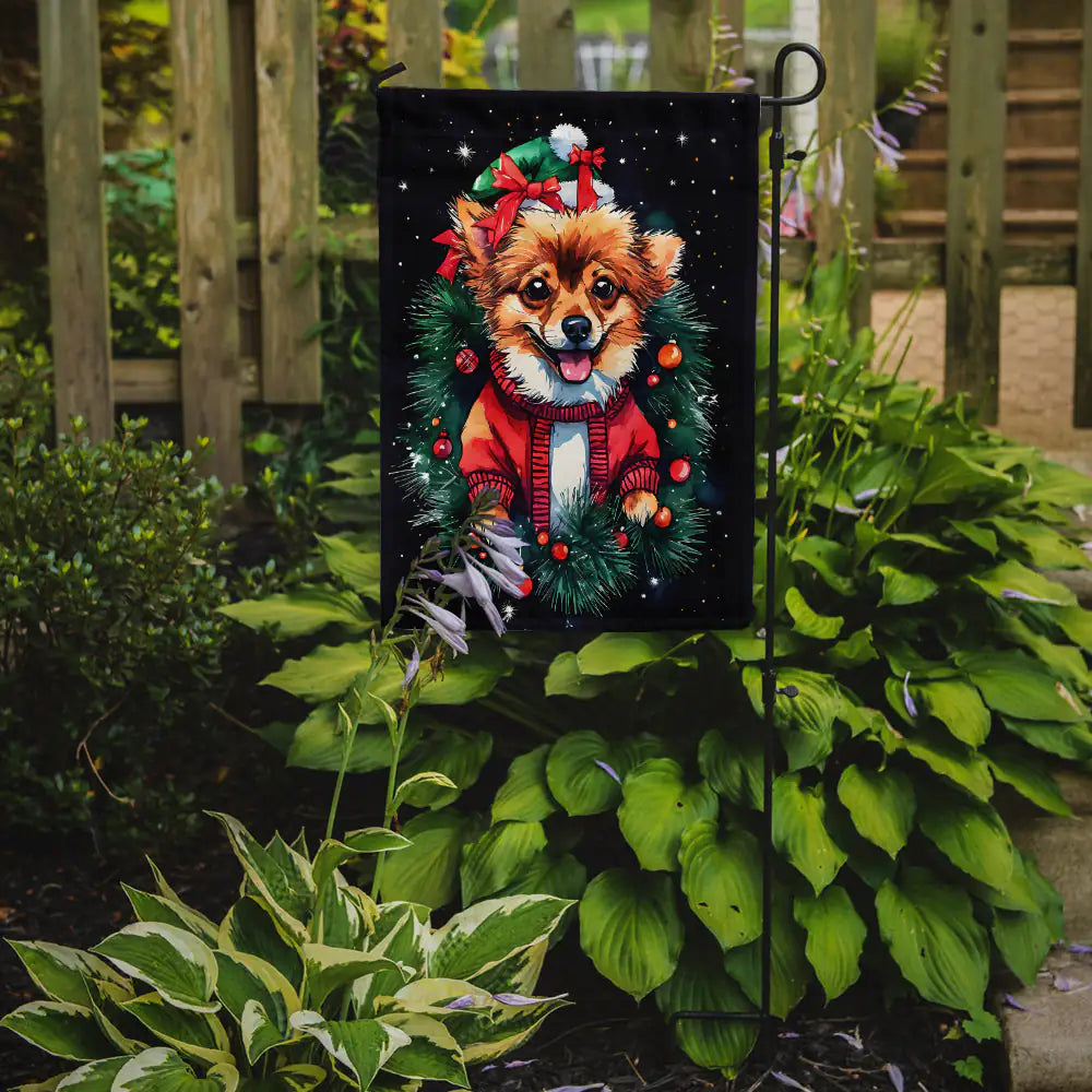 Pomeranian Christmas Garden Flag