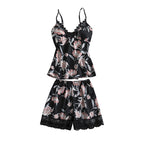 Spring Summer Sexy Camisole Shorts Pajama Set with Pad