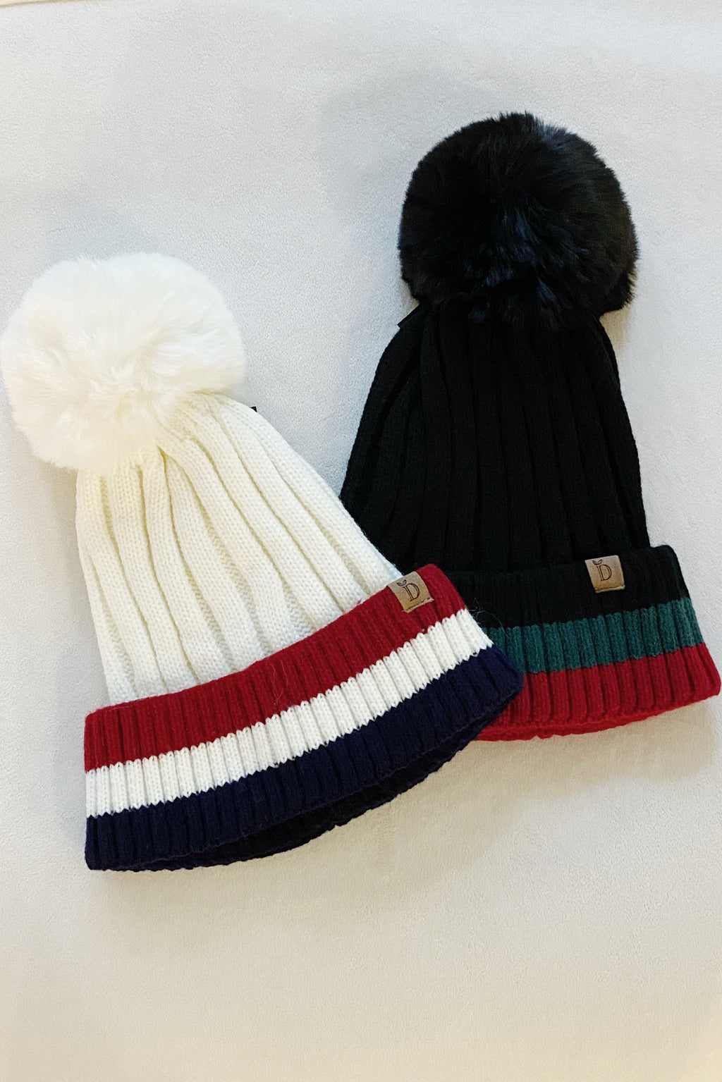 Deluna Stripe Beanie | Embroidered Cap