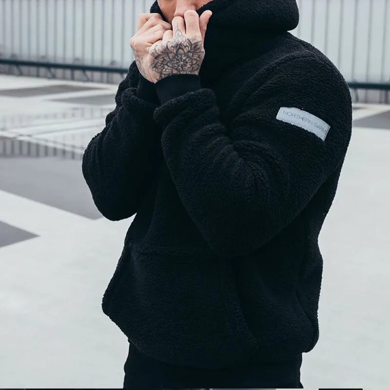 Men's Plush Hoodie with Pocket | Streetwear