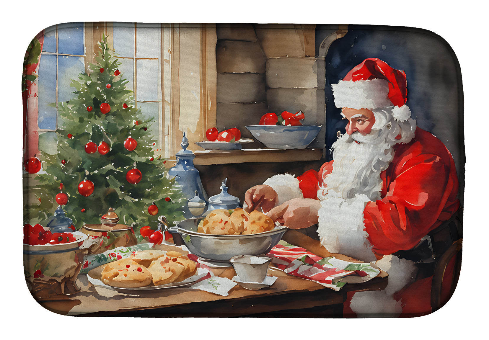 Cookies with Santa Claus Dish Drying Mat