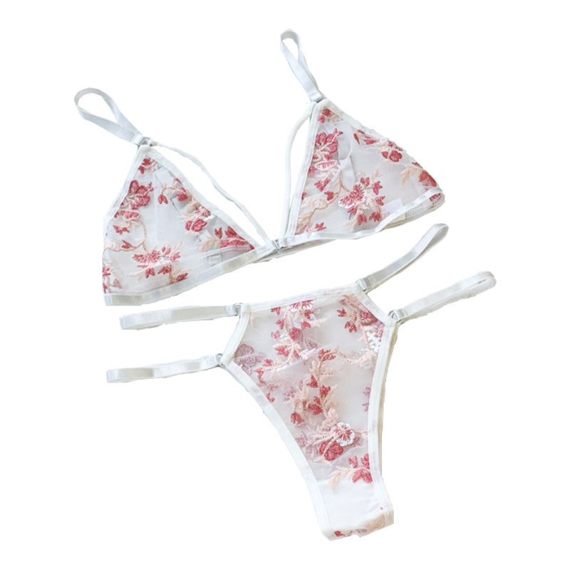 Explosive Style Sexy Three-Point Embroidery Bra Set
