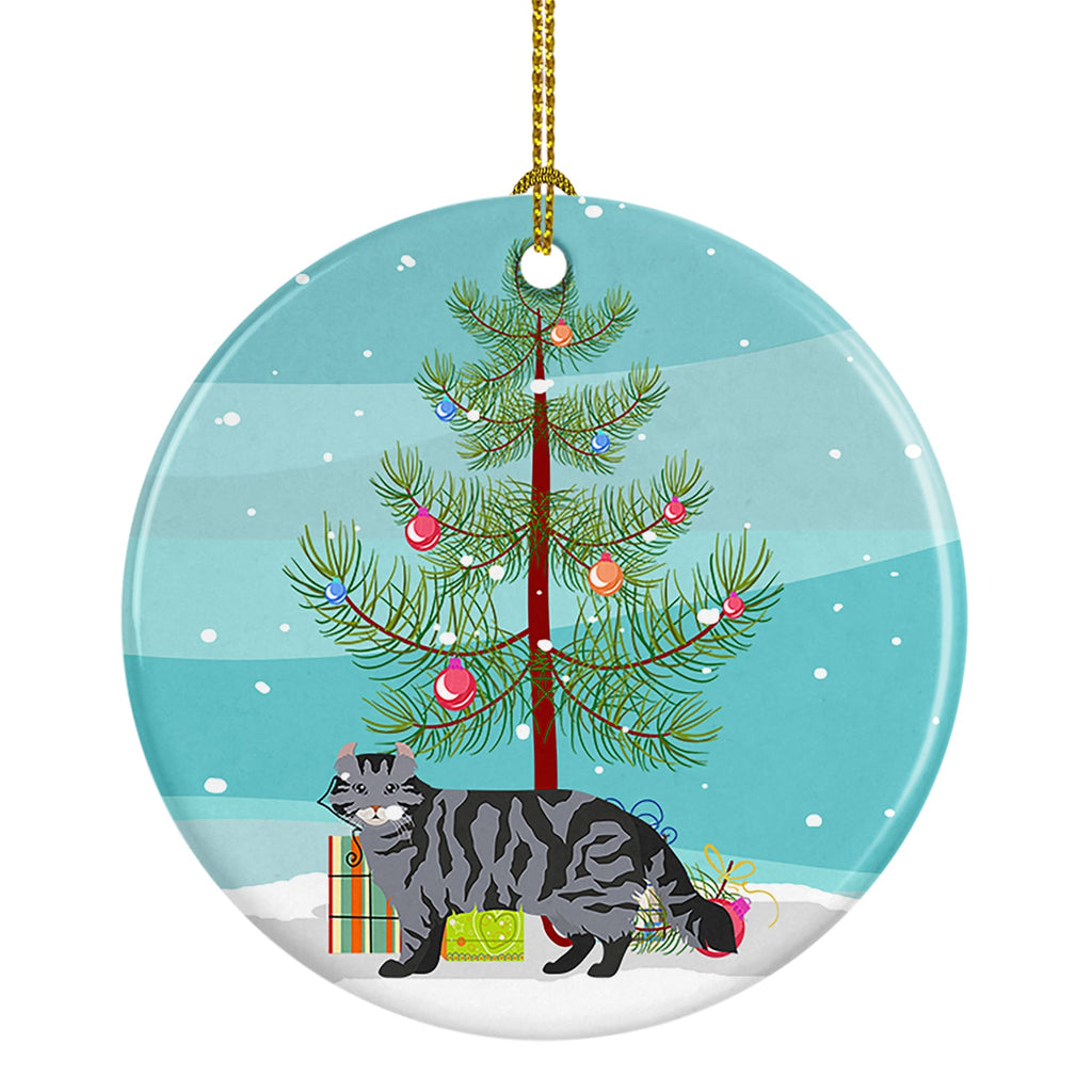 American Curl Cat Christmas Ceramic Ornament