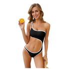 Color-Blocked Nylon Trim One-Piece Swimsuit