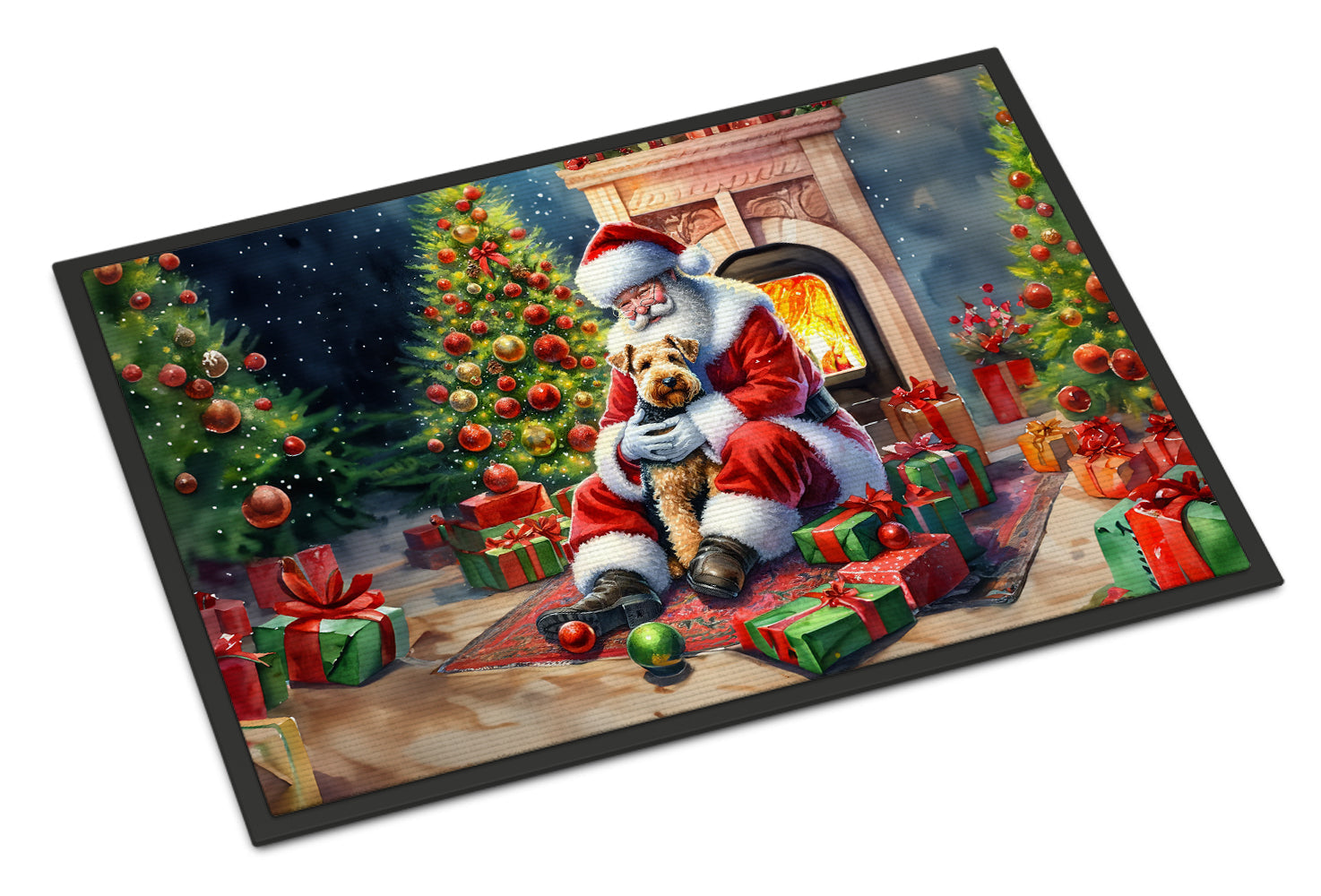Lakeland Terrier and Santa Claus Doormat