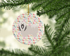 Lhasa Apso Merry Christmas Ceramic Ornament