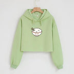 Autumn Cat Ear Women's Sporty Short Hoodie