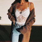Summer New Women's Lace Bodysuit with Backless Design