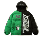Men's Plus Fleece Hooded Jacket with Stitching Design