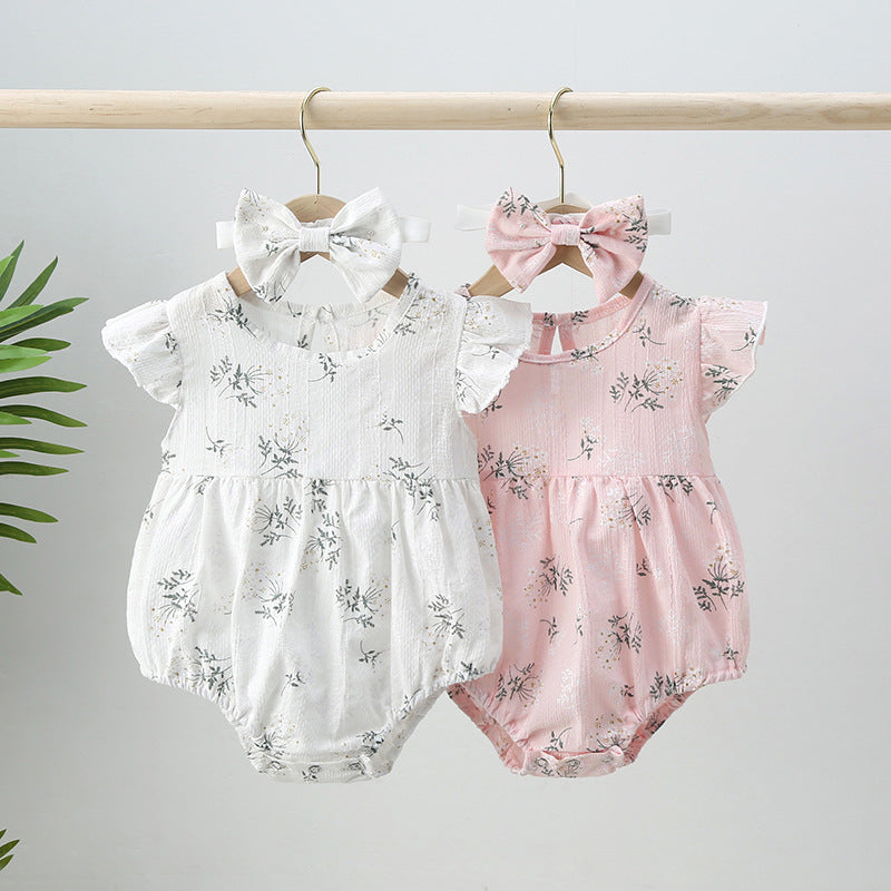 2022 Summer Baby Cotton Bodysuit with Sleeves