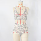 Plus Size Sheer Lingerie Set with Bra and Panties