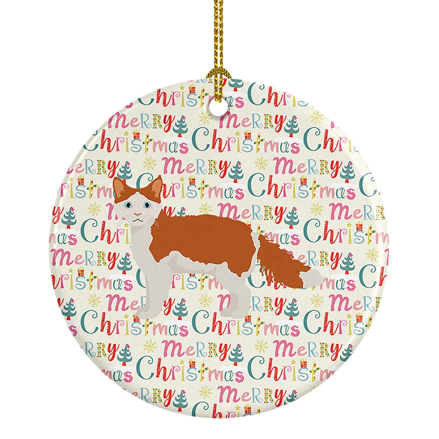 La Perm #2 Cat Christmas Ceramic Ornament