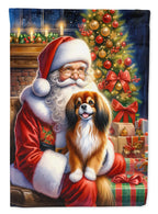 Tibetan Spaniel and Santa Claus Garden Flag