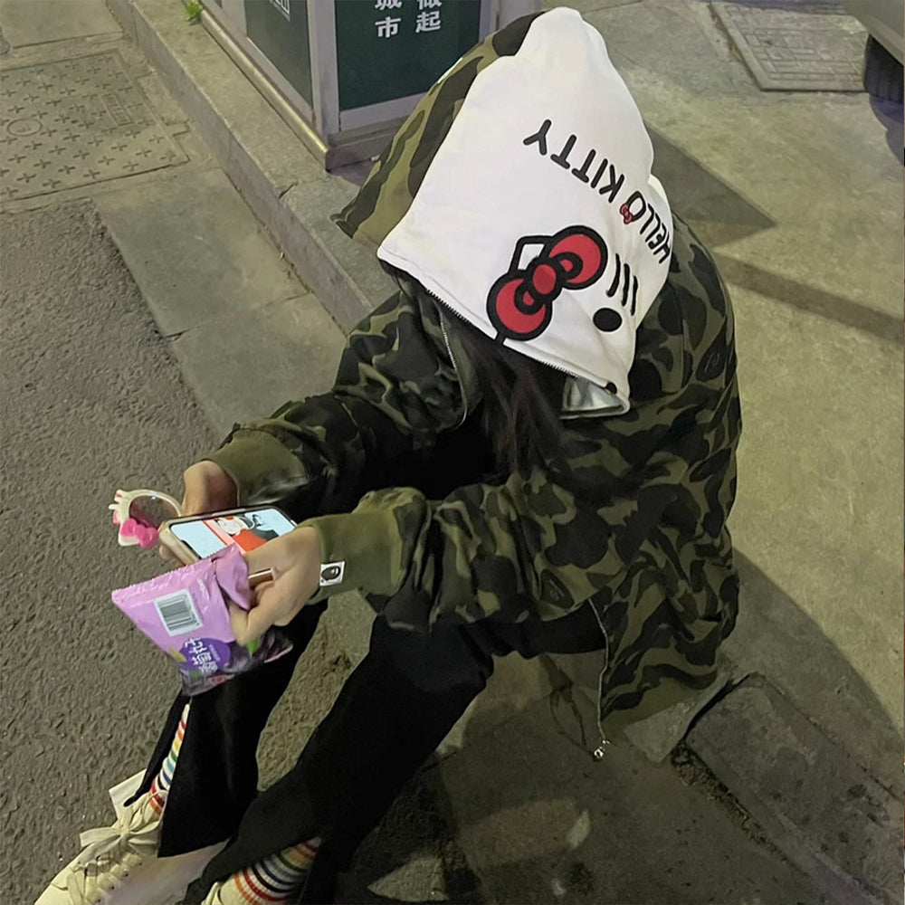 Anime Hello Kitty Hoodie Jacket for Men - Casual Style | Streetwear
