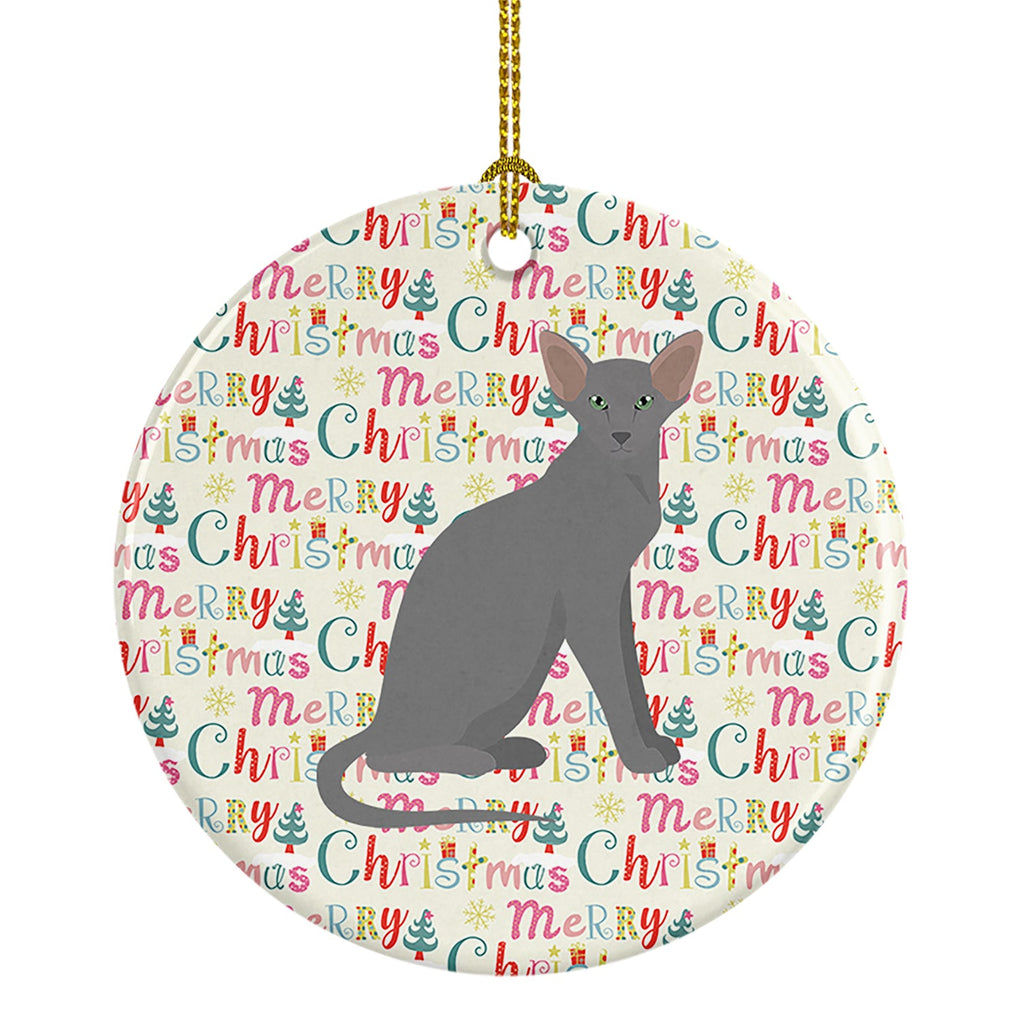 Oriental Shorthair Cat Christmas Ceramic Ornament